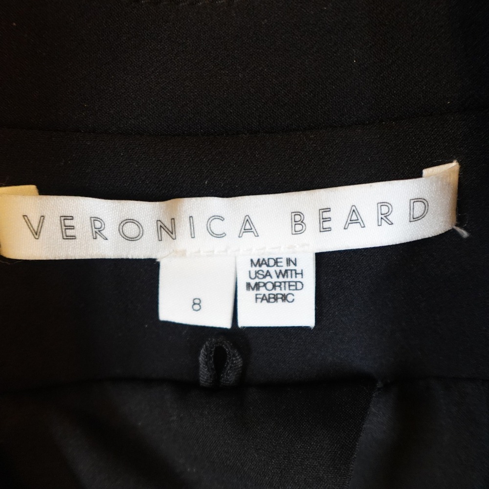 Veronica Beard Blazer Womens 8 Black Iconic Scuba Dickey Jacket One Button - Picture 3 of 12
